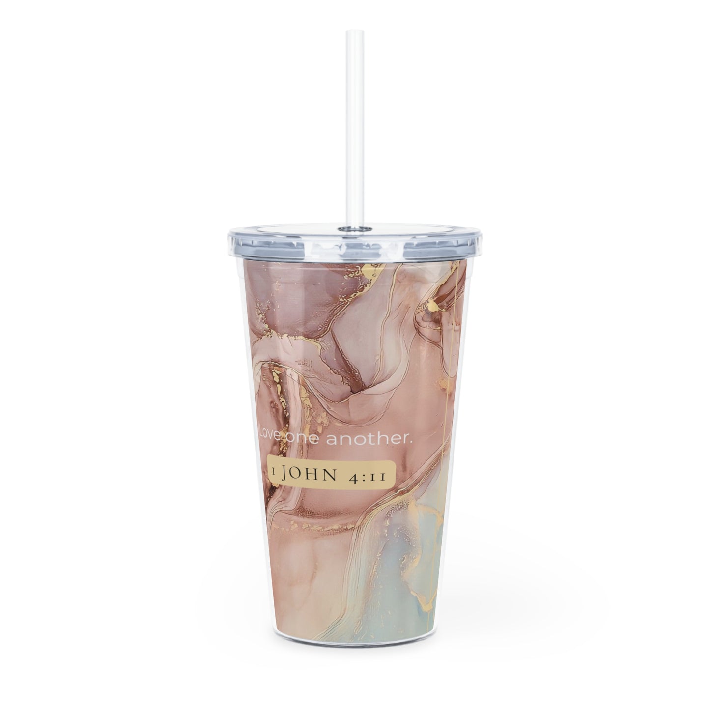 Plastic Tumbler with Straw