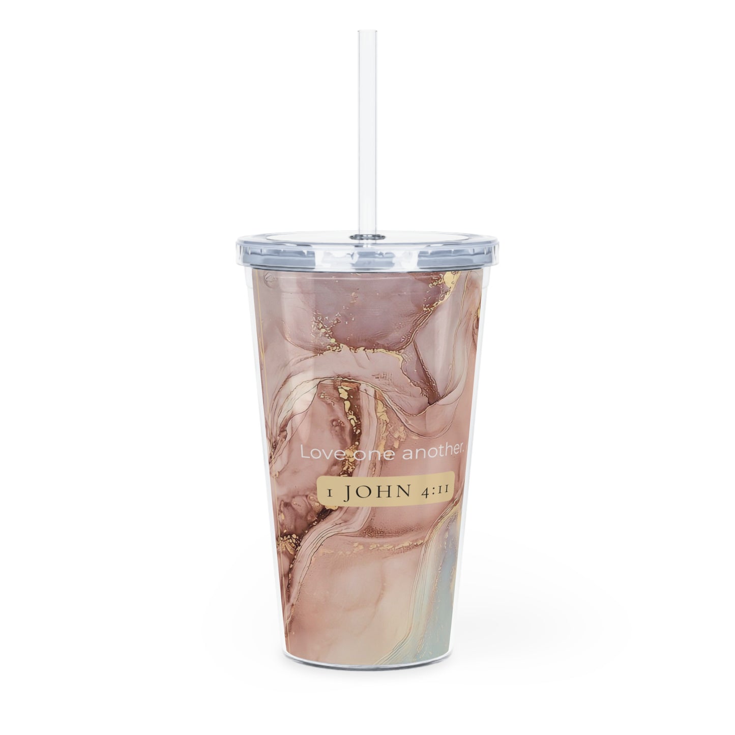 Plastic Tumbler with Straw