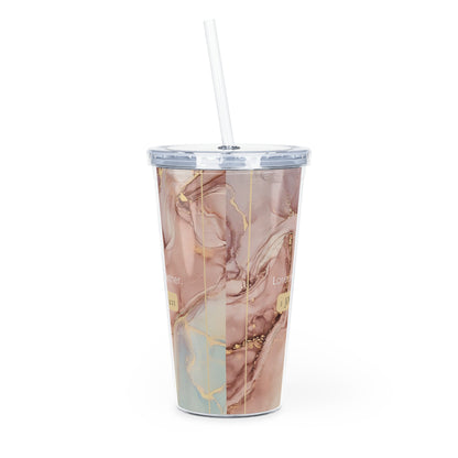 Plastic Tumbler with Straw