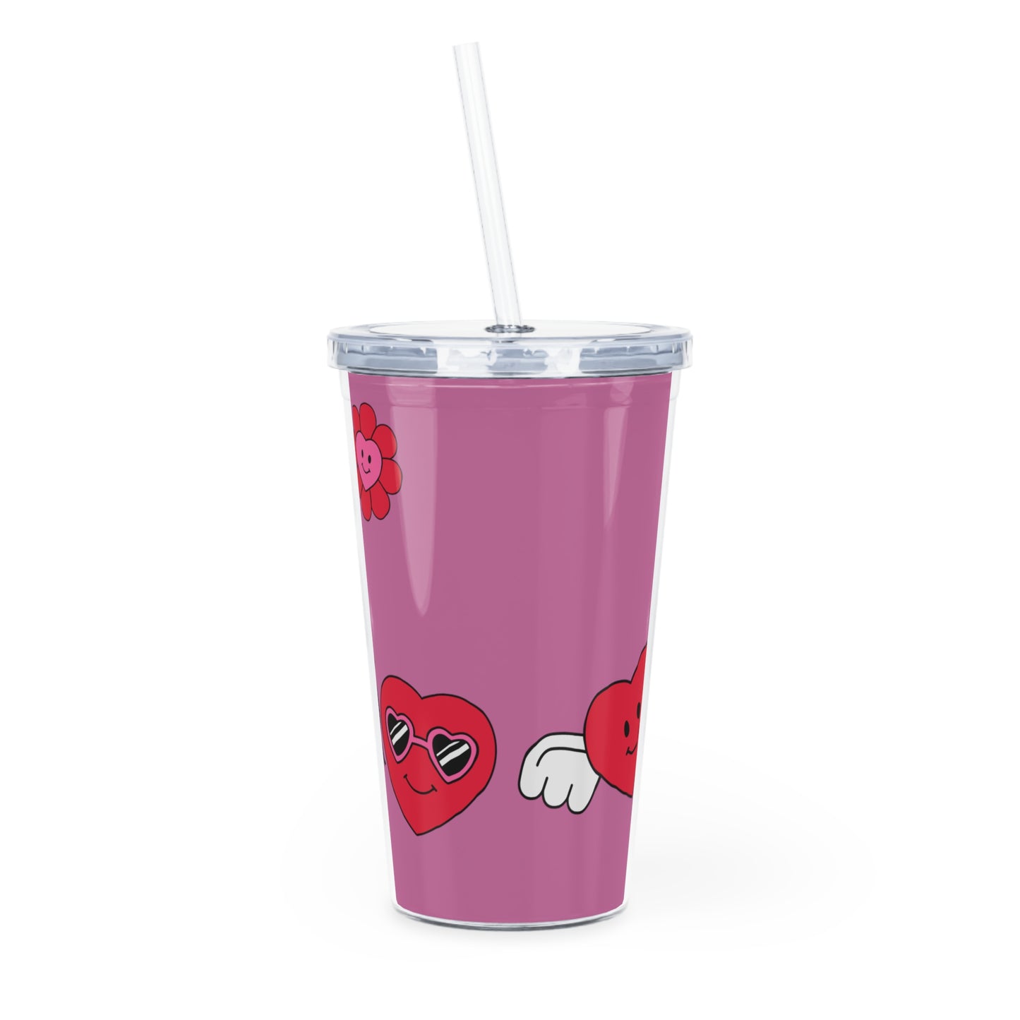 Plastic Tumbler with Straw