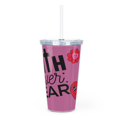 Plastic Tumbler with Straw